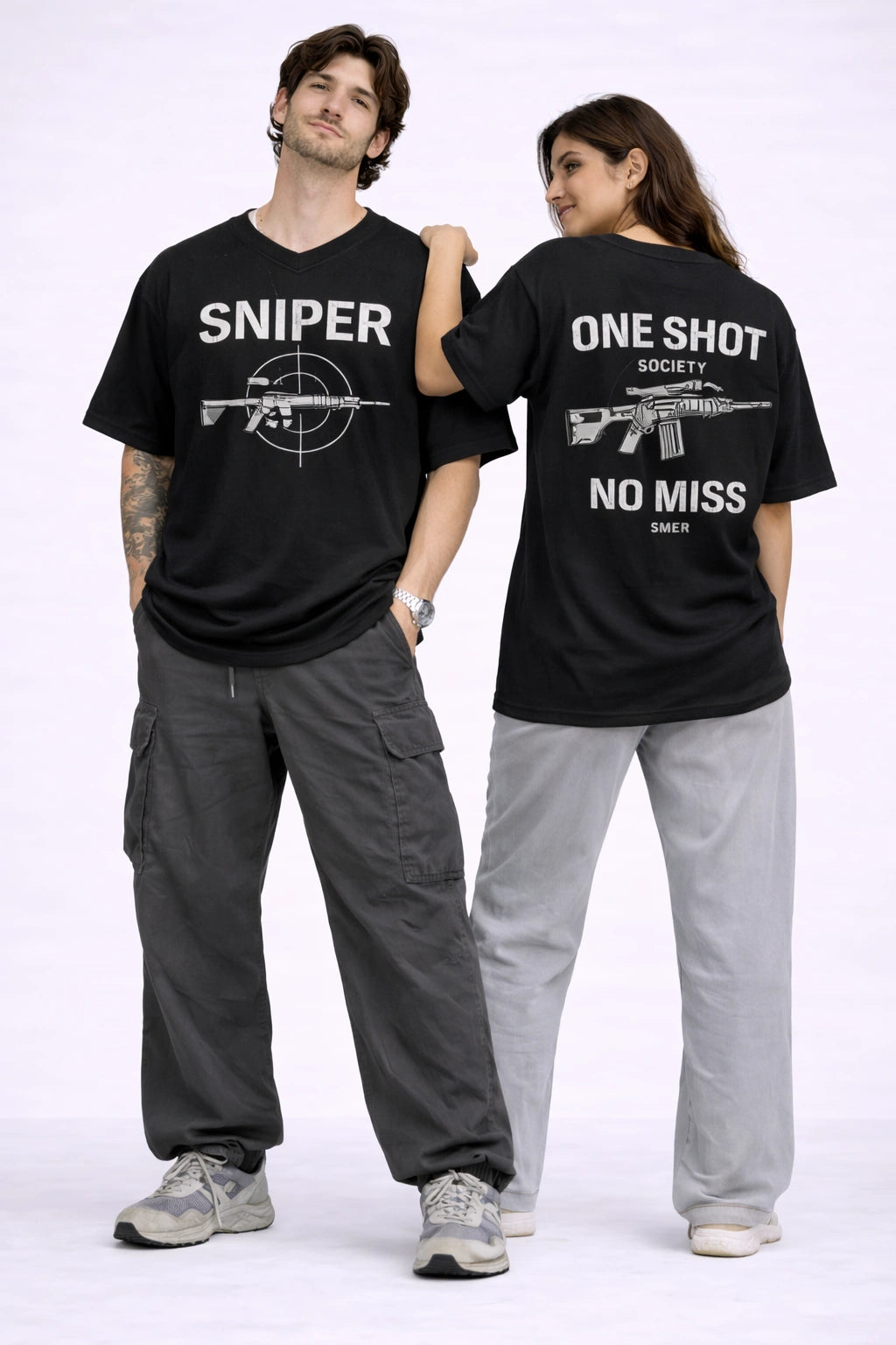 Sniper Society “One Shot No Miss” Oversized Unisex T-Shirt