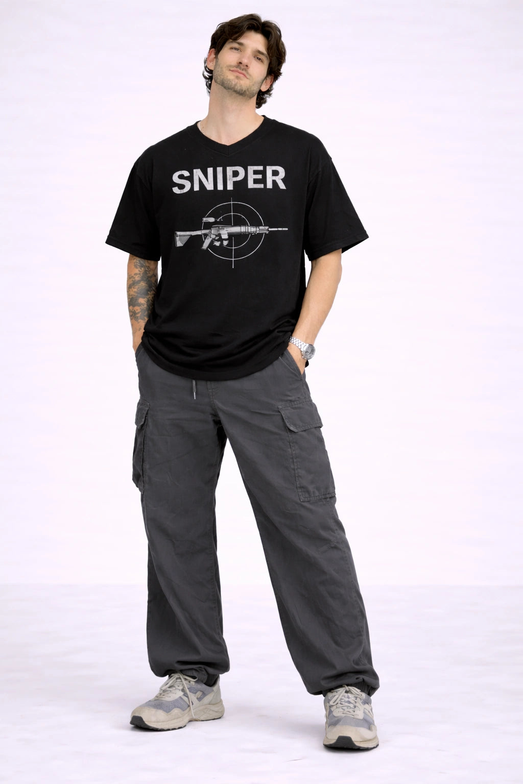 Sniper Society “One Shot No Miss” Oversized Unisex T-Shirt