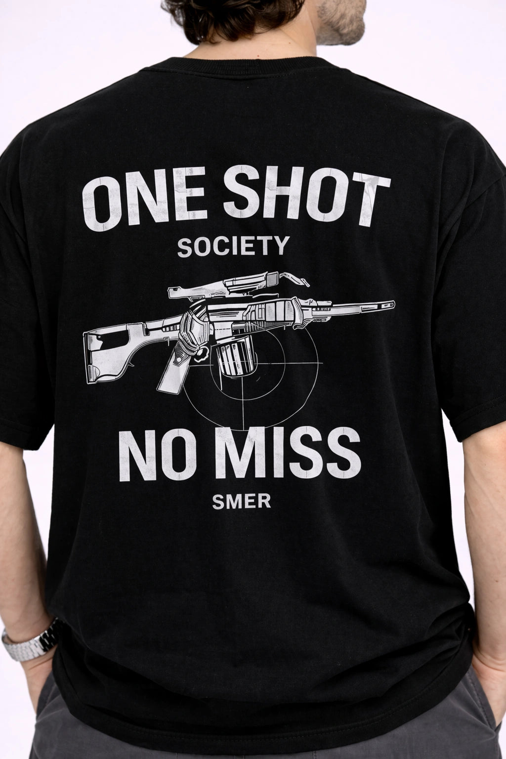 Sniper Society “One Shot No Miss” Oversized Unisex T-Shirt