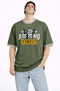 Unisex Motiv Oversized Tee – Olive