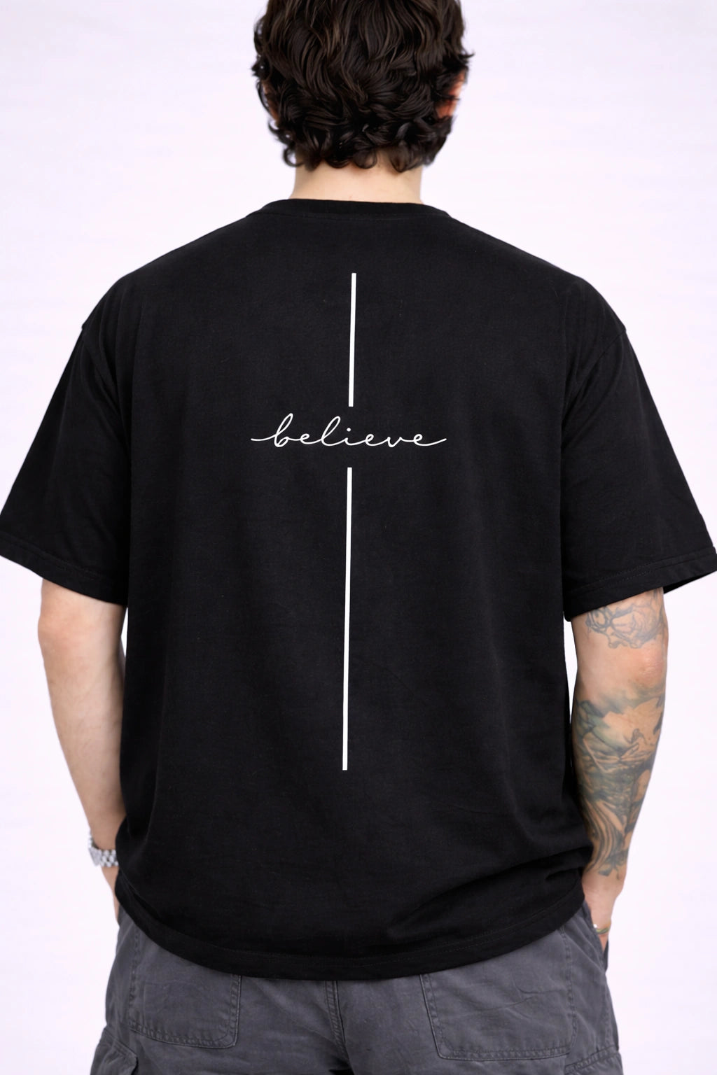 Believe Minimal Graphic Oversized Unisex T-Shirt