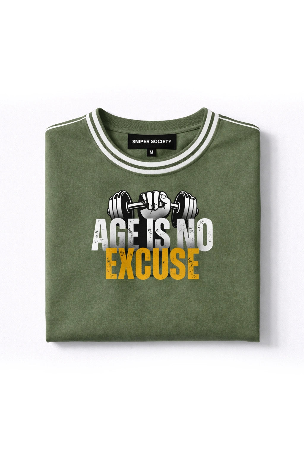 Unisex Motiv Oversized Tee – Olive