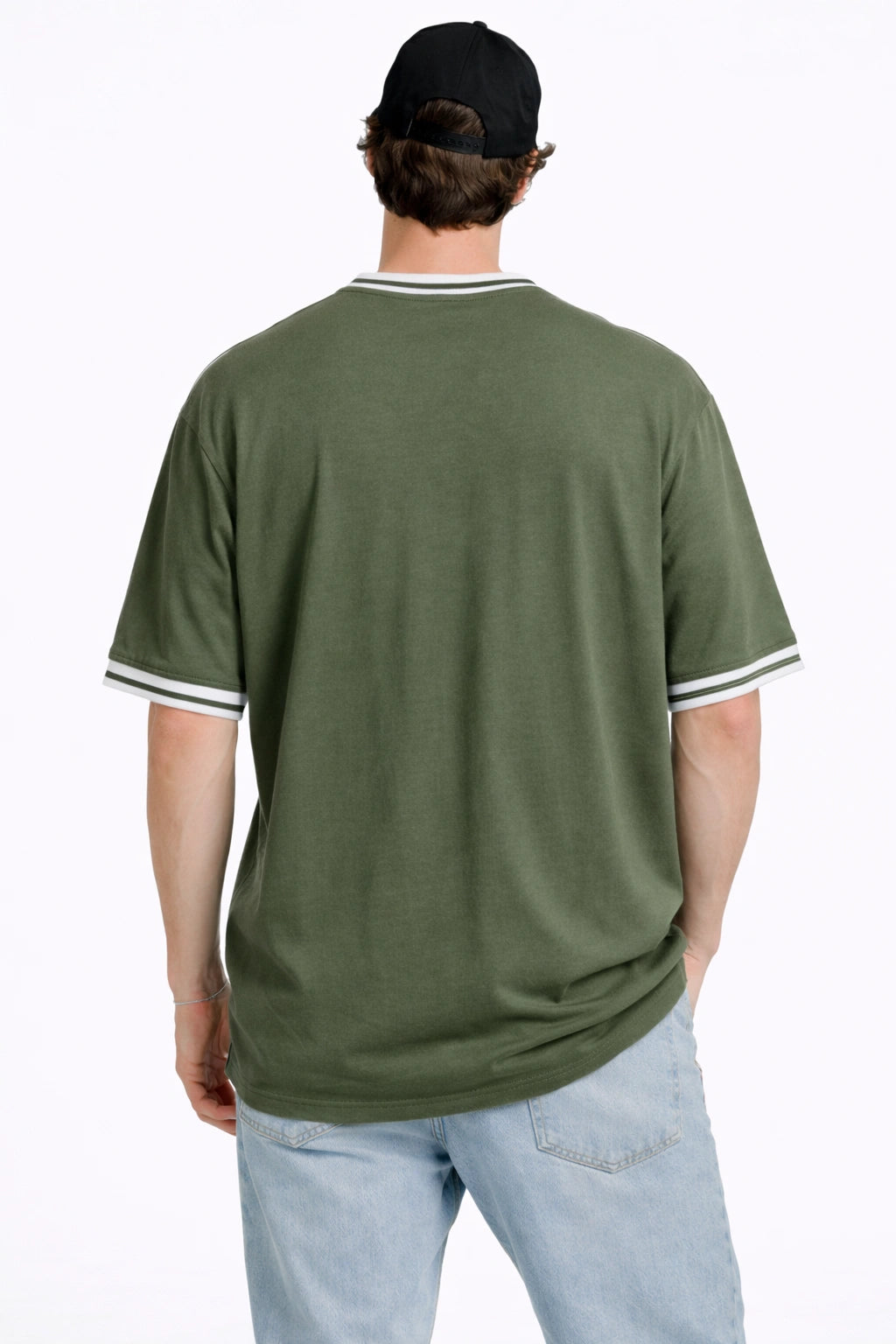 Unisex Motiv Oversized Tee – Olive