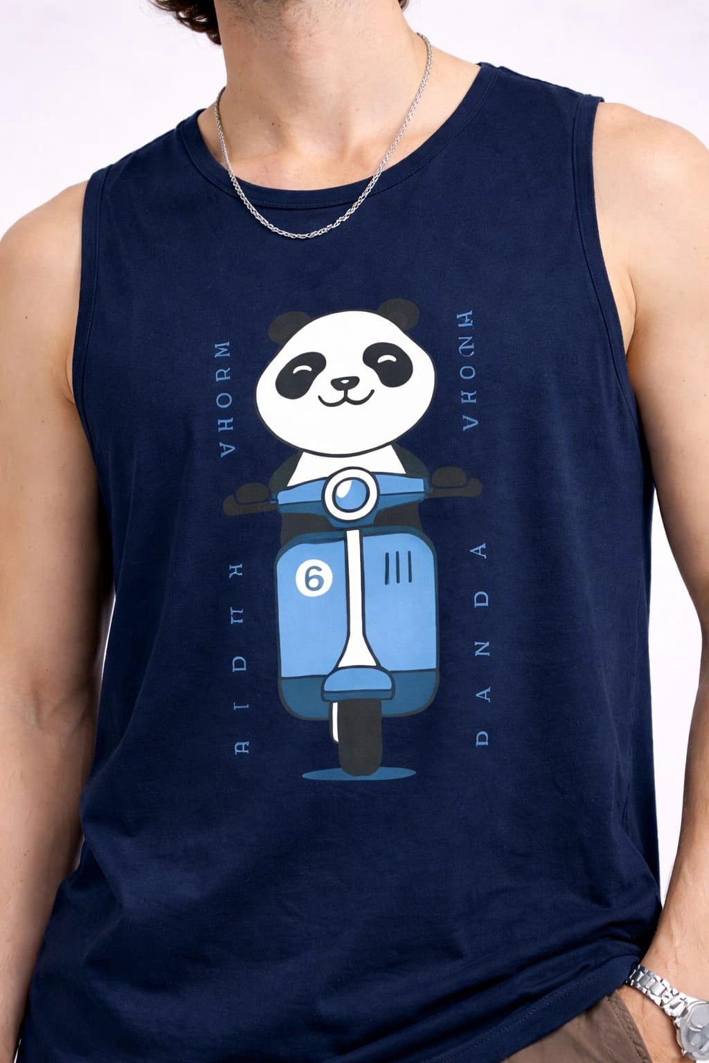 Unisex Graphic Muscle Tee – Navy