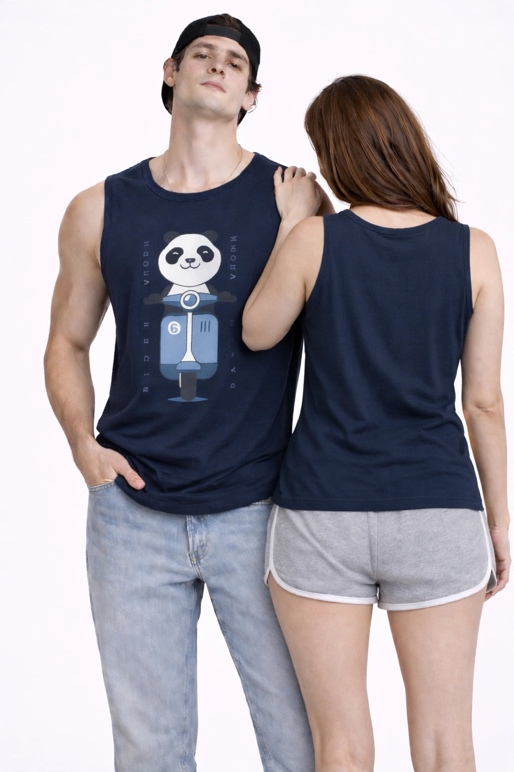Unisex Graphic Muscle Tee – Navy