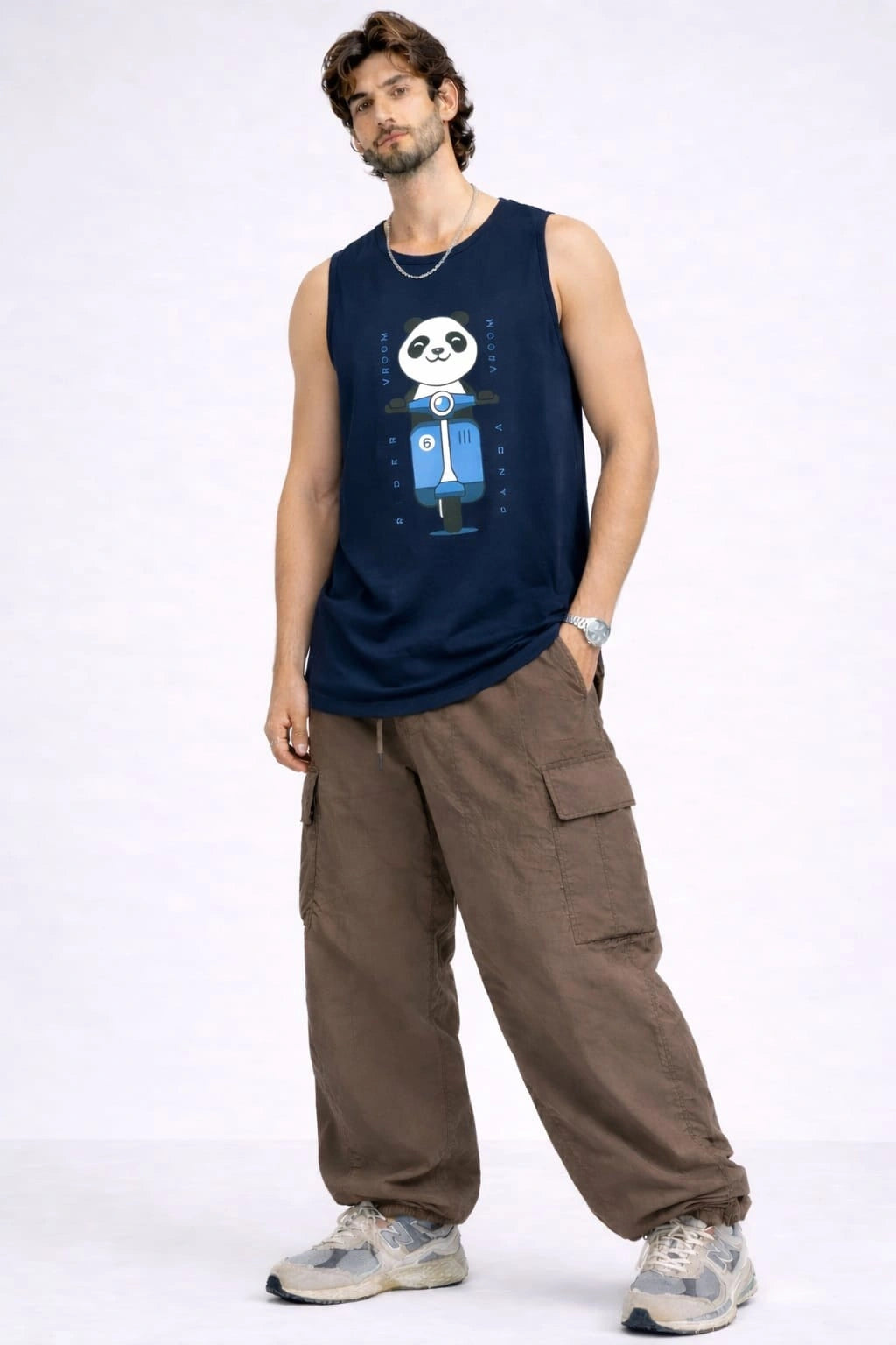 Unisex Graphic Muscle Tee – Navy
