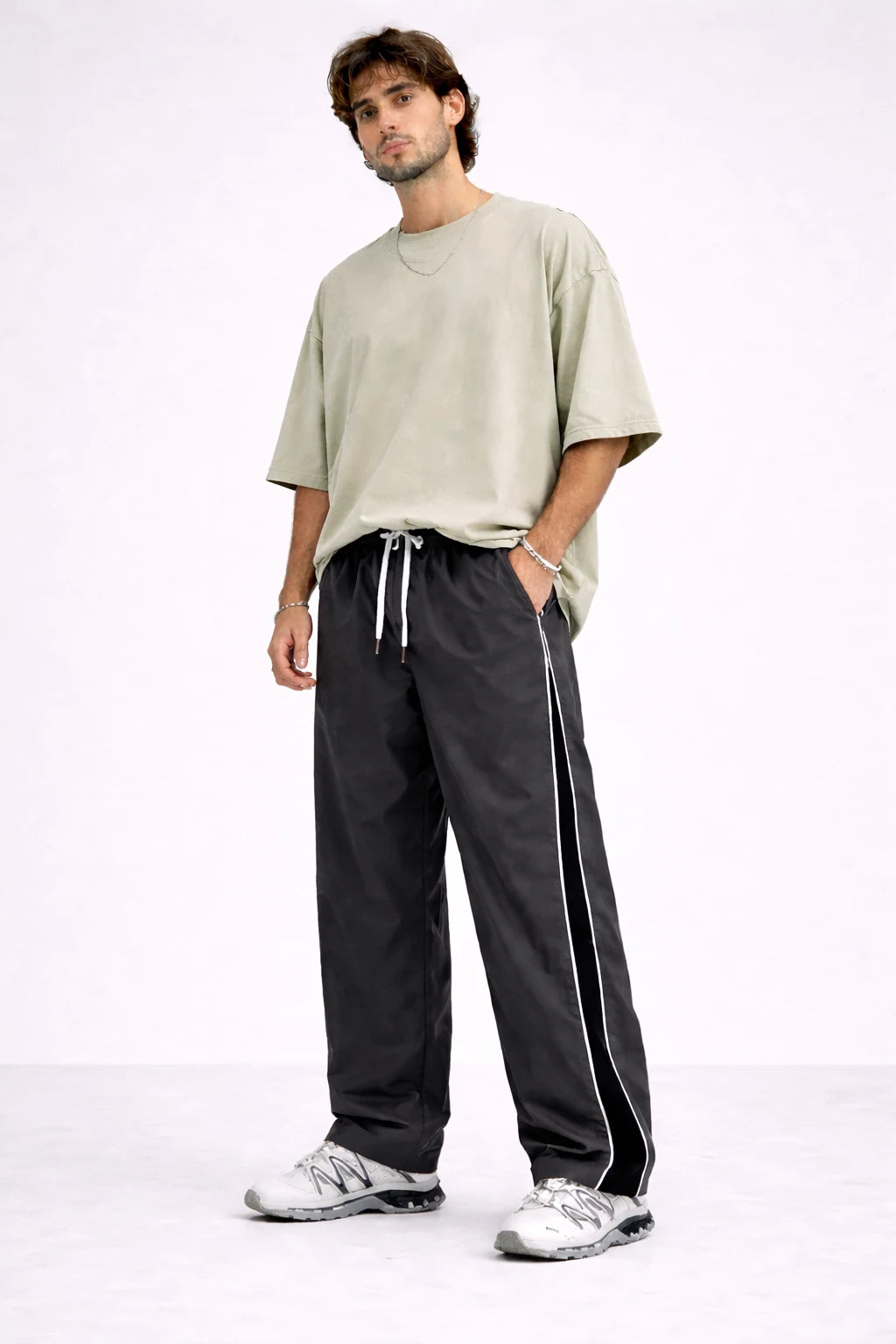 Men’s Black Joggers with Side Stripe | Comfortable Streetwear Track Pants