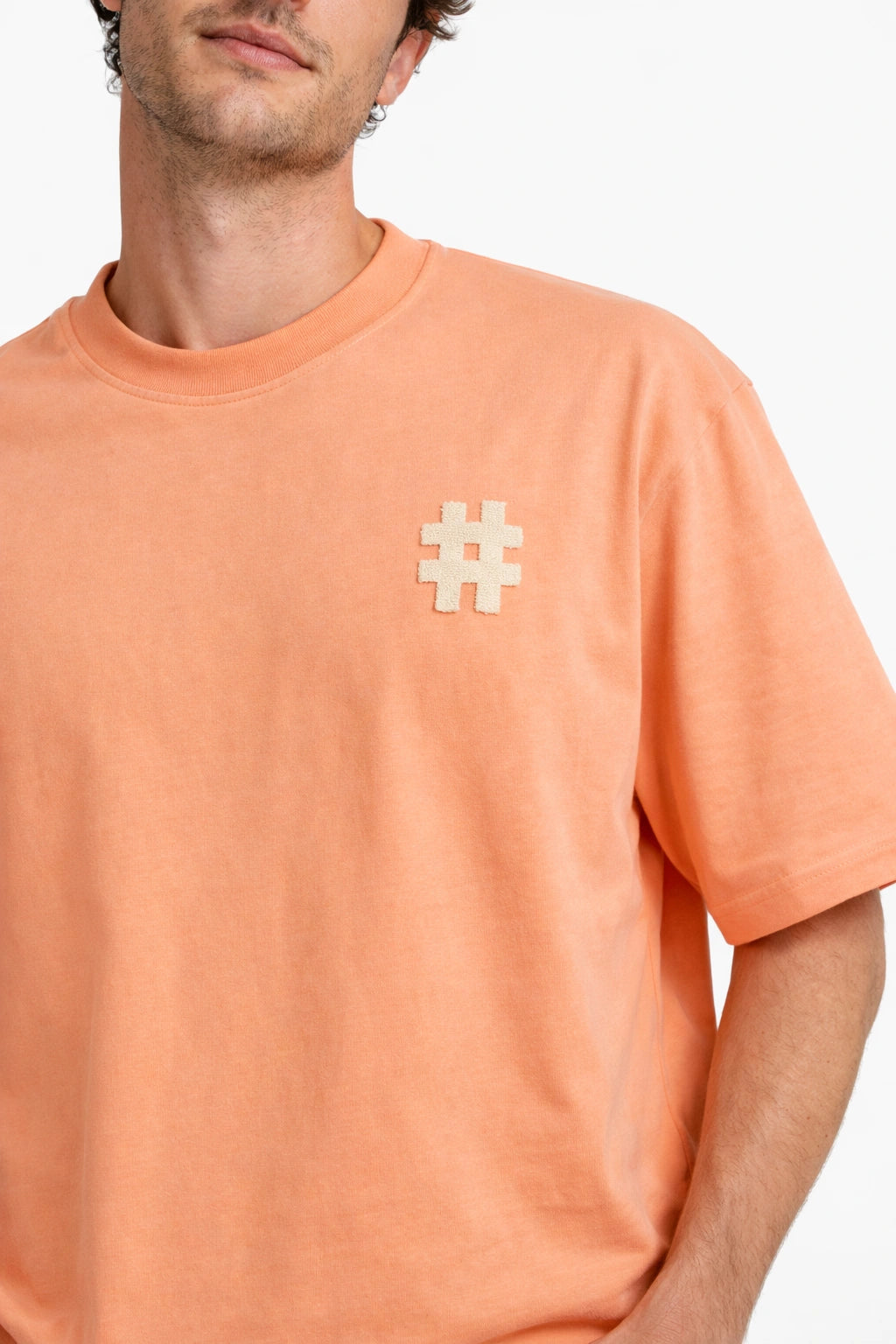 Unisex Core Oversized Tee – Peach / Minimal Mark Edition