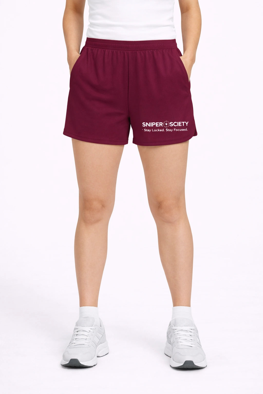 Sniper Society Performance Training Shorts – Maroon (Women)