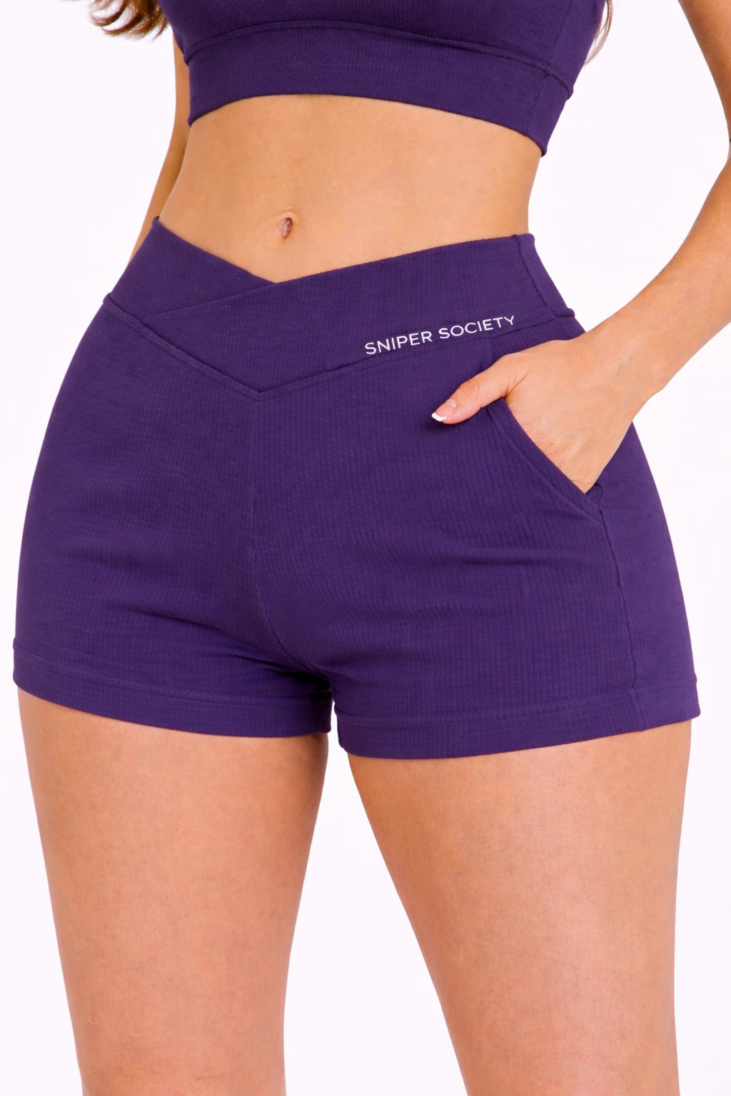 Sniper Society Ribbed High-Waist Pocket Shorts (Women)