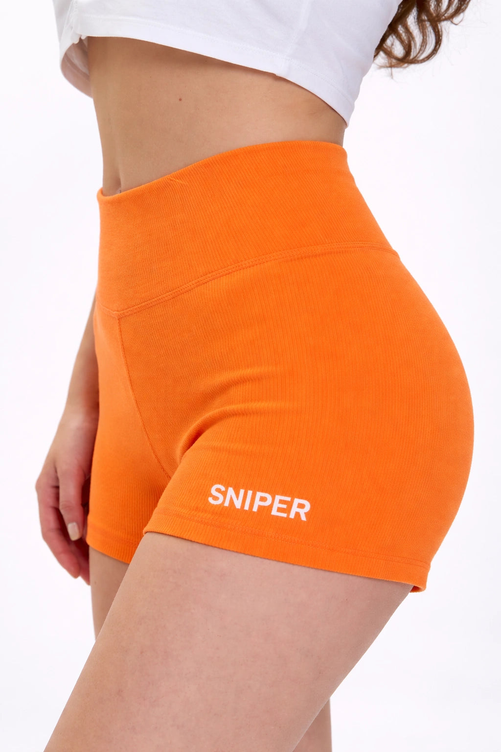 Sniper High-Waist Ribbed Active Biker Shorts (Women)