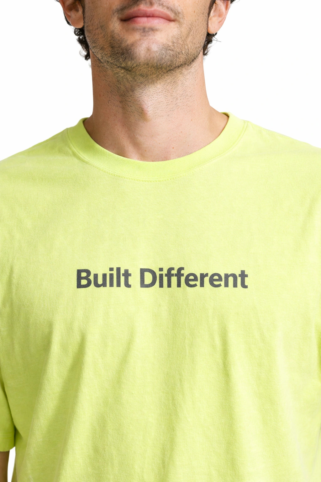 Unisex Motiv Oversized Tee – Lime / Built Different Edition