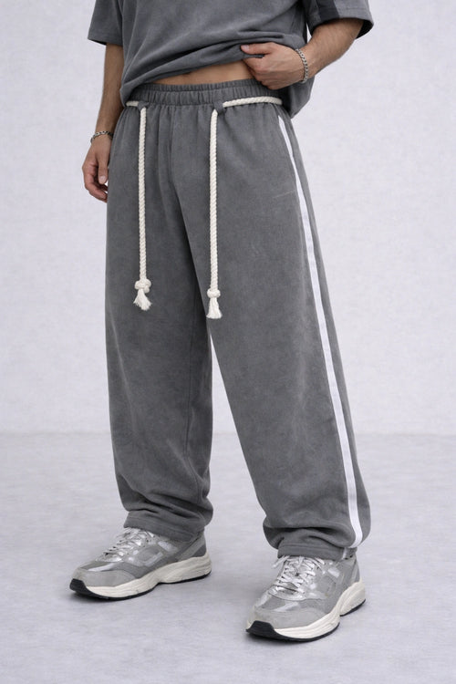 Charcoal Relaxed Stripe Sweatpants