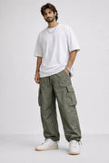 Olive Utility Cargo Jogger Pants