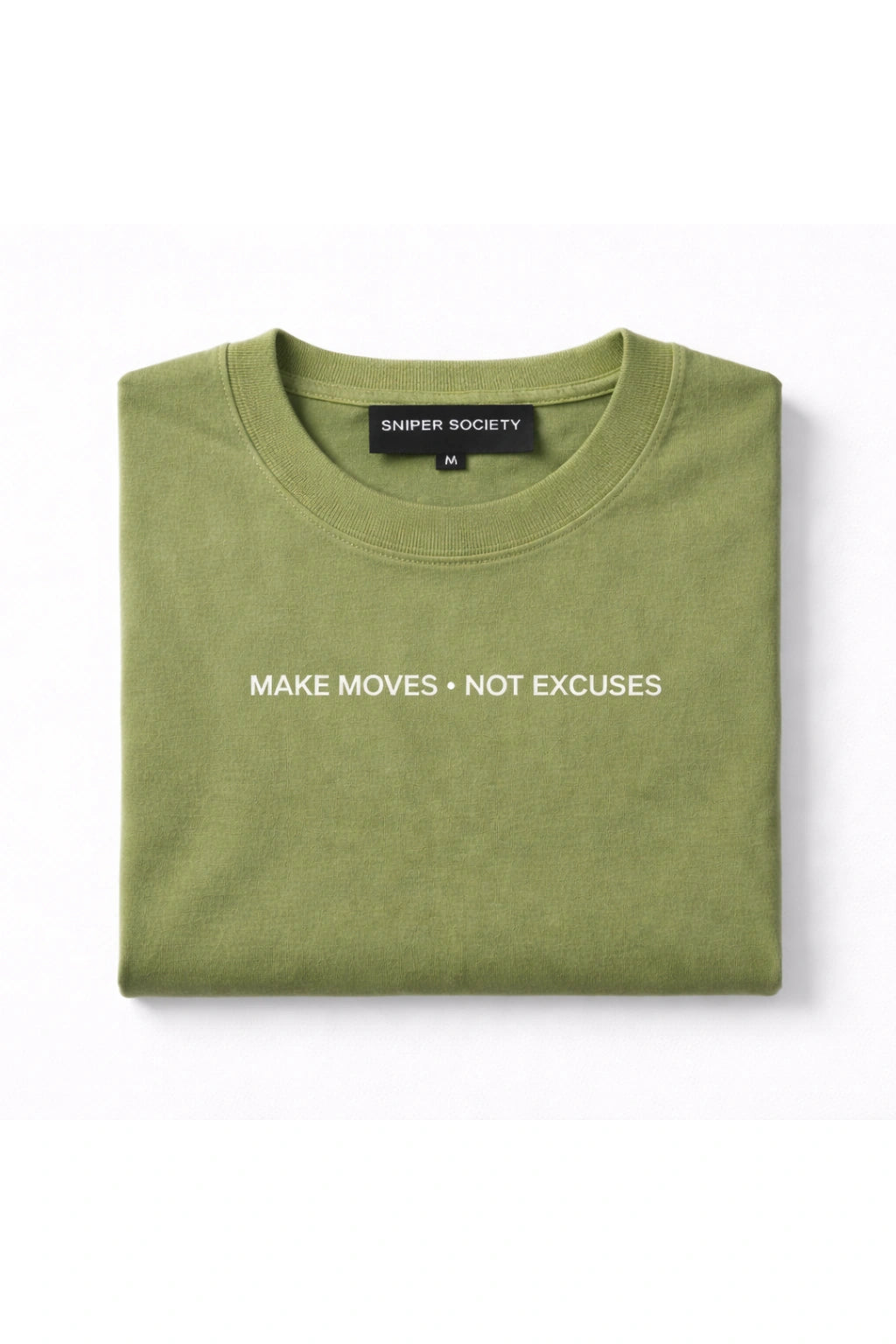 Unisex Motiv Oversized Tee – Olive / No Excuses Edition