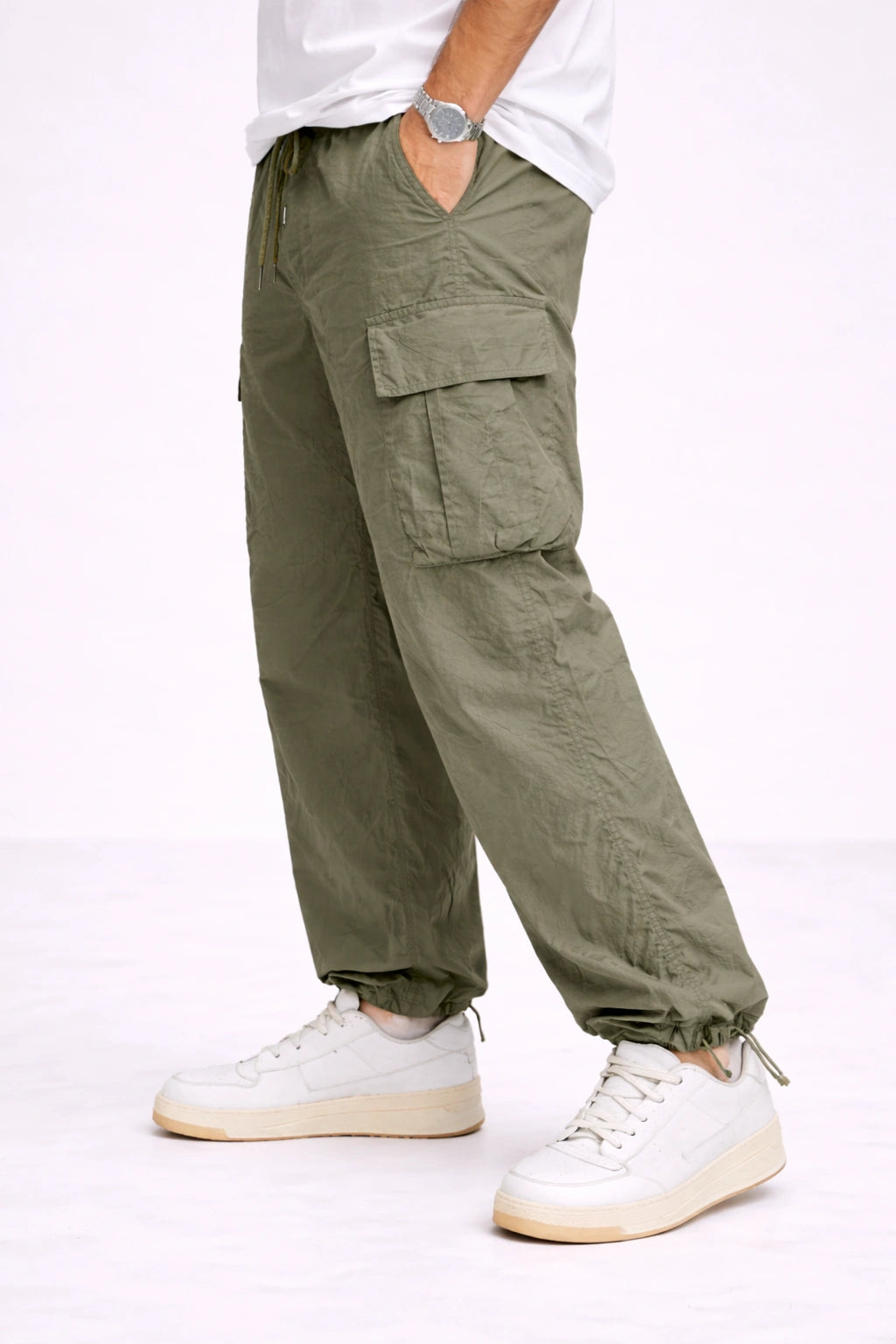 Olive Utility Cargo Jogger Pants