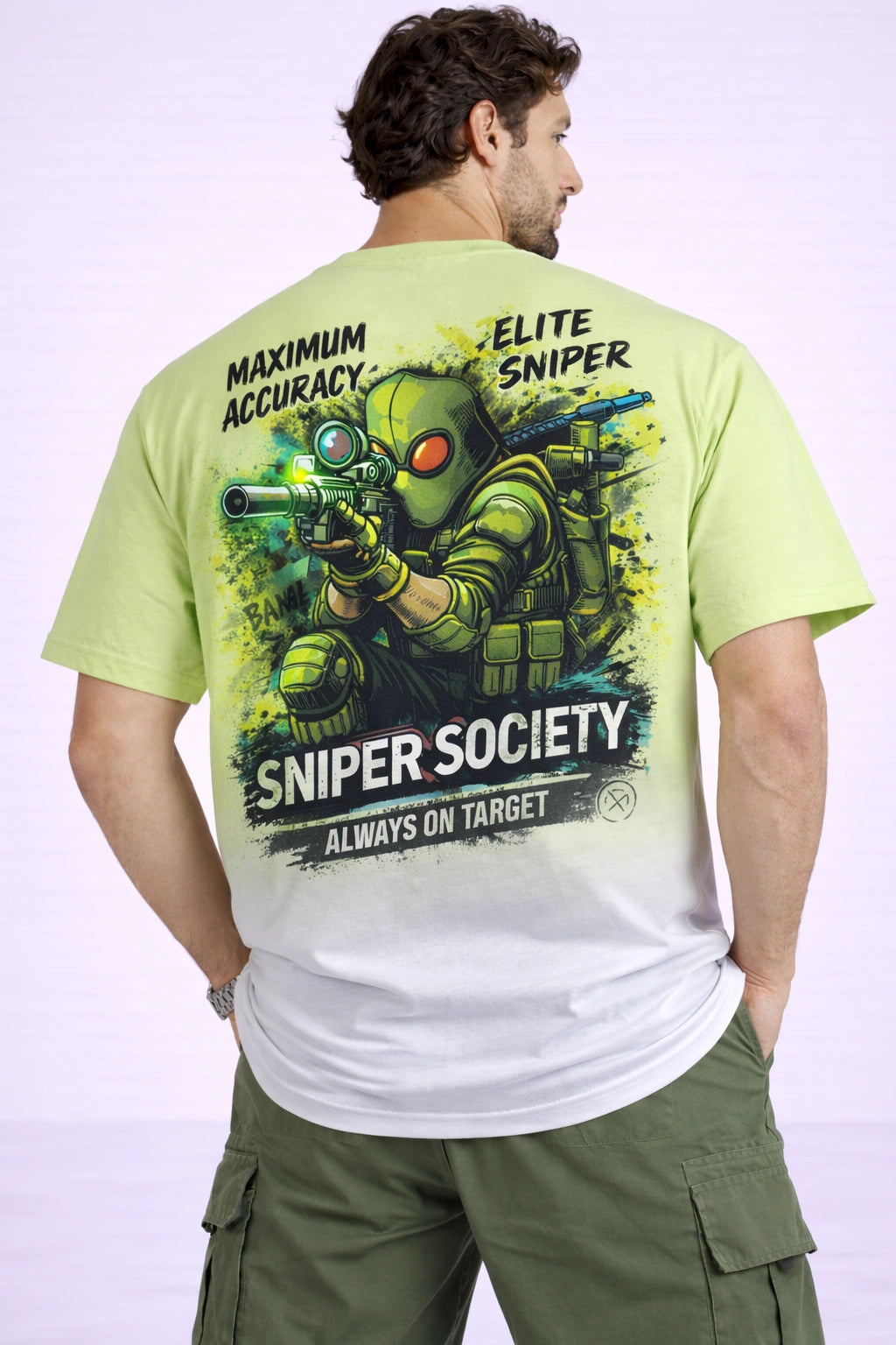 Sniper Society Tactical Graphic Oversized T-Shirt (Unisex)