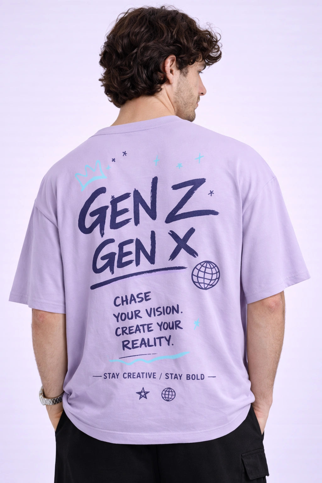 Gen Z Wave Graphic Oversized T-Shirt (Unisex)
