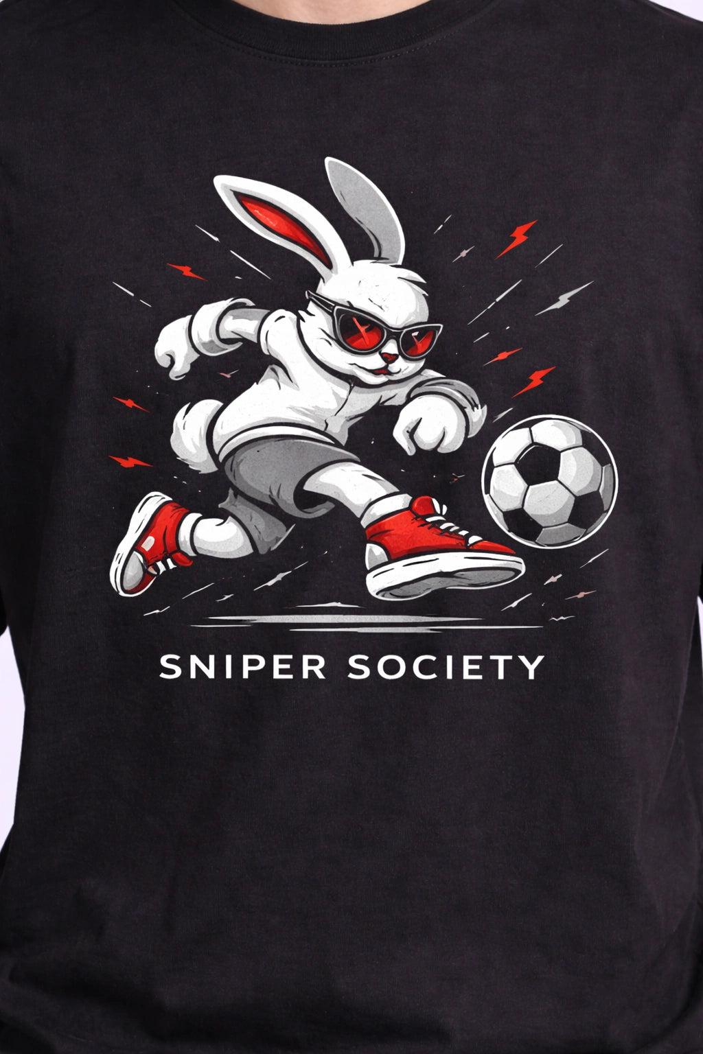 Sniper Society Street Rabbit Football Graphic T-Shirt (Unisex)