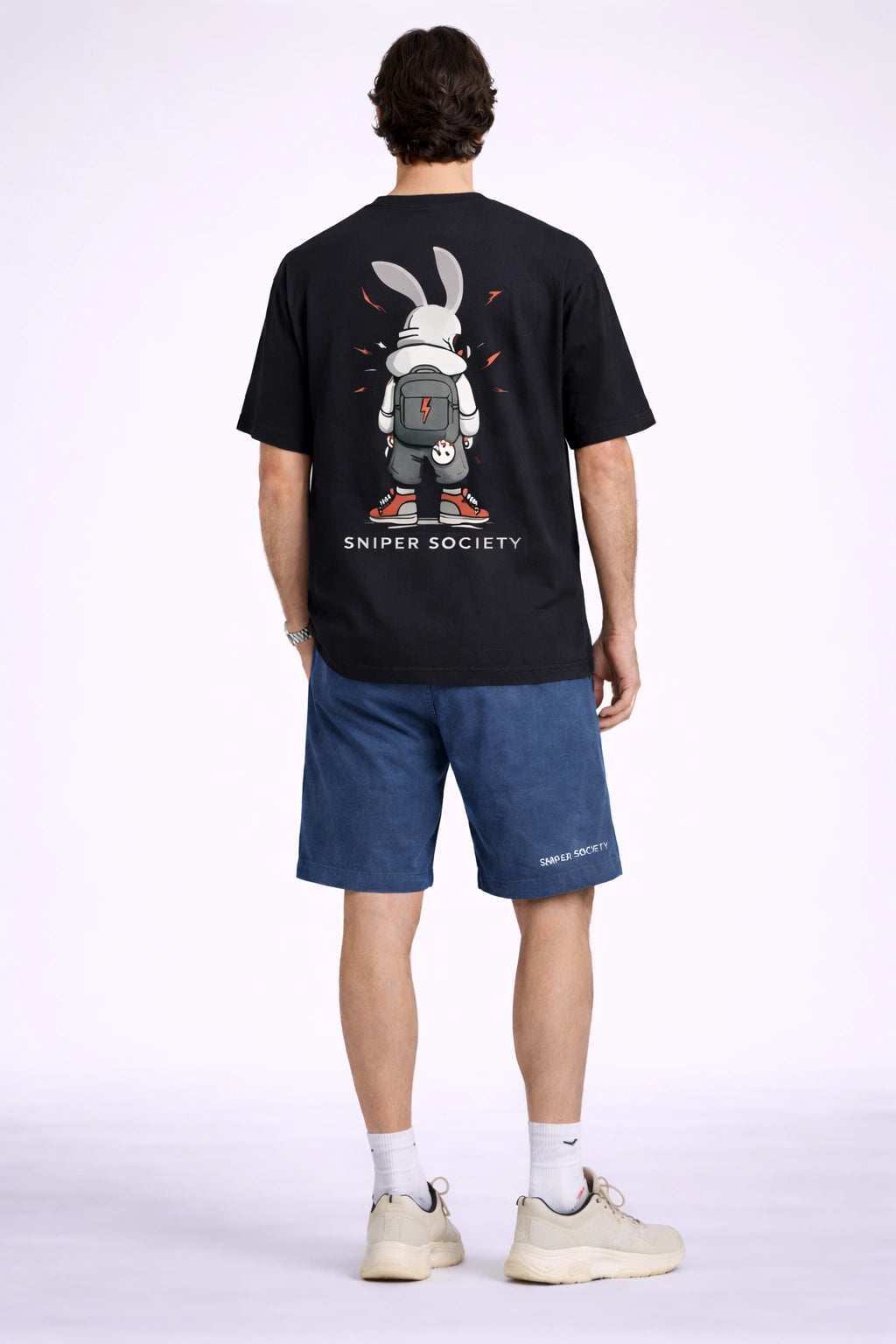 Sniper Society Street Rabbit Football Graphic T-Shirt (Unisex)