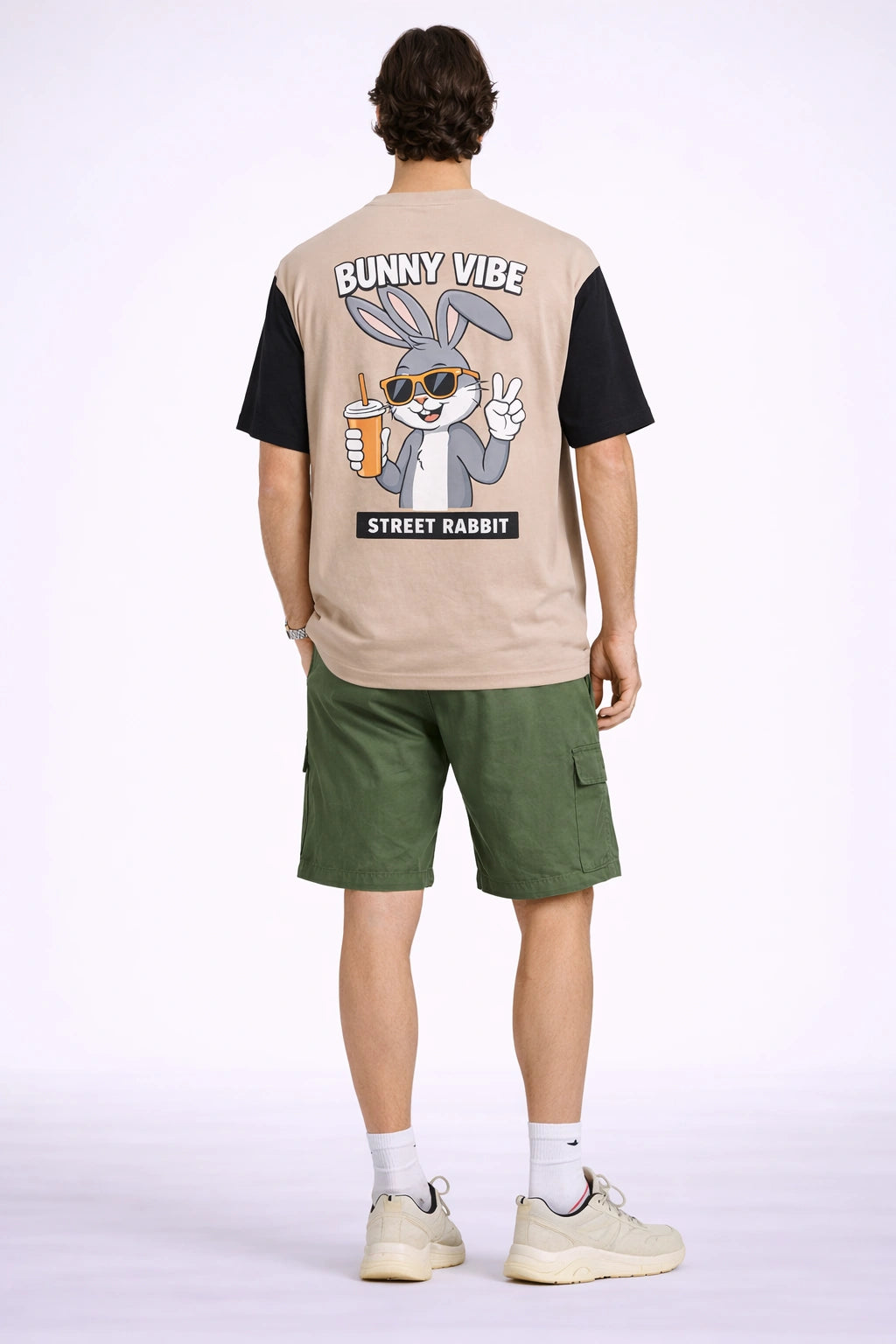 Bunny Vibe Street Rabbit Graphic Oversized T-Shirt (Unisex)