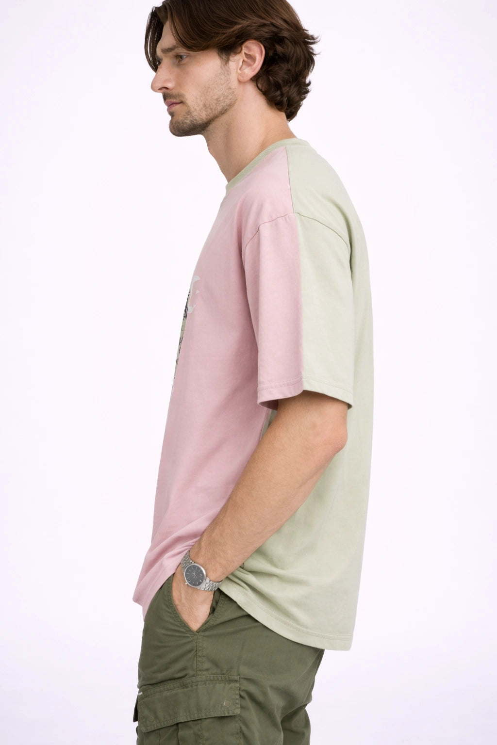 Dual Tone Jungle Graphic Oversized Unisex T-Shirt