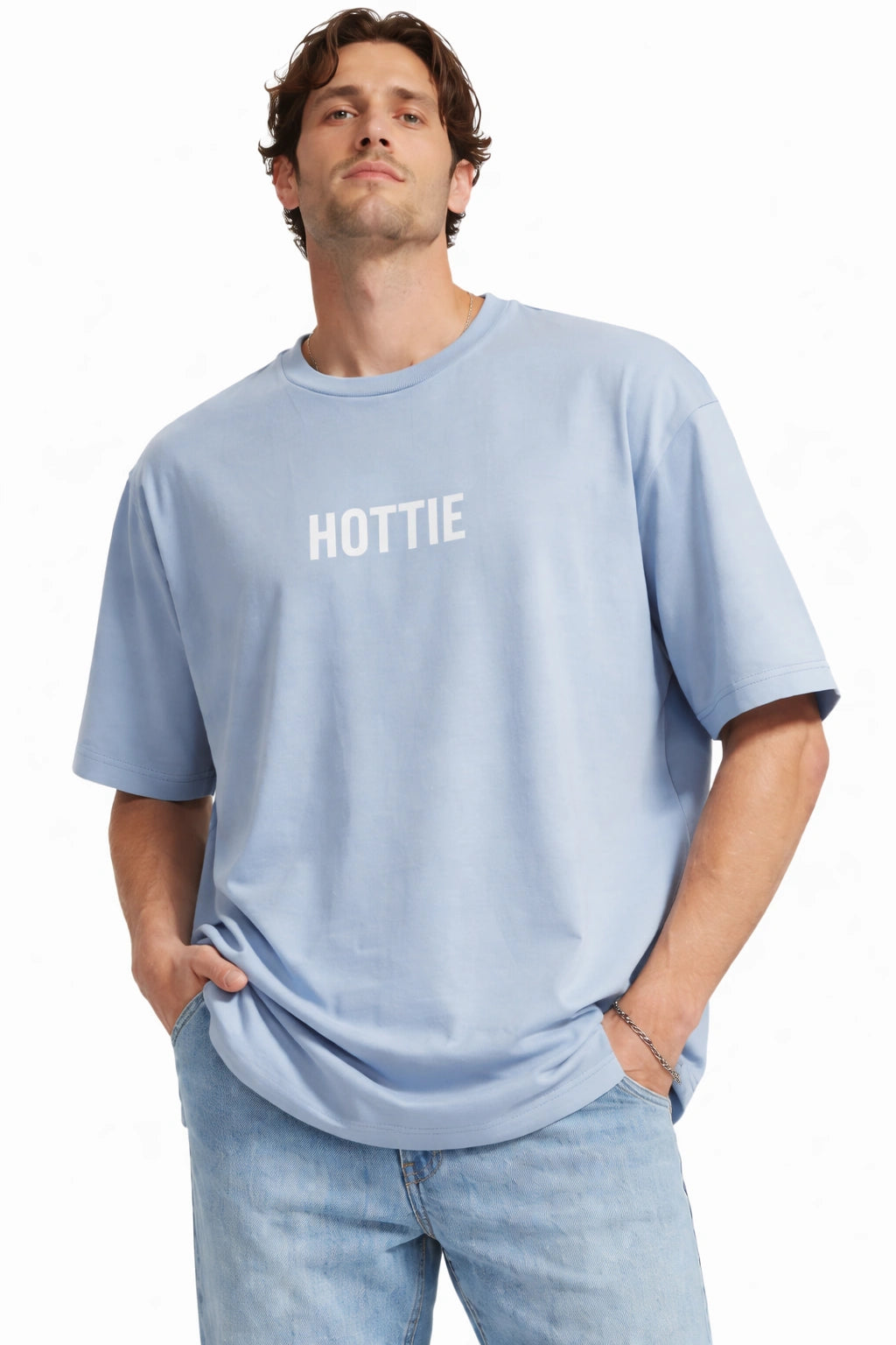 Unisex Statement Oversized Tee – Sky