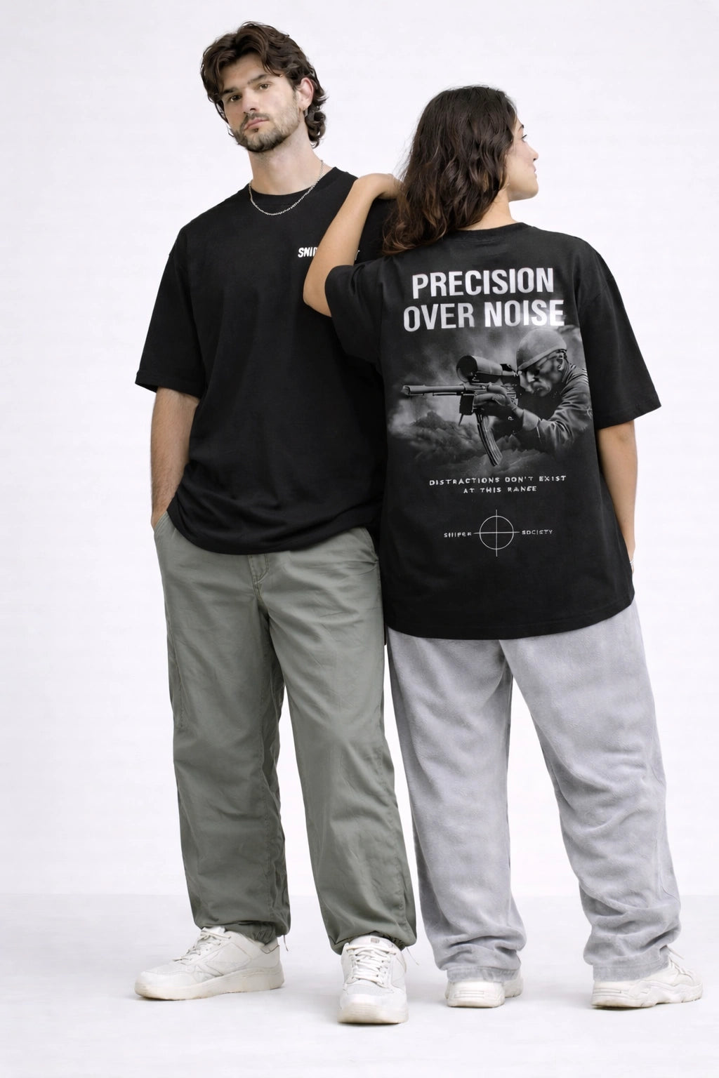 Sniper Society “Precision Over Noise” Oversized Unisex T-Shirt