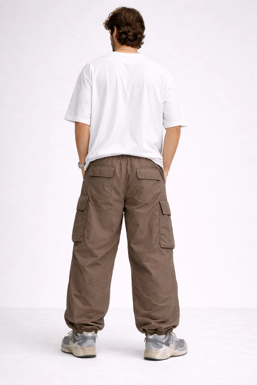 Men’s Brown Cargo Pants Oversized Fit | Streetwear Baggy Cargo Joggers India