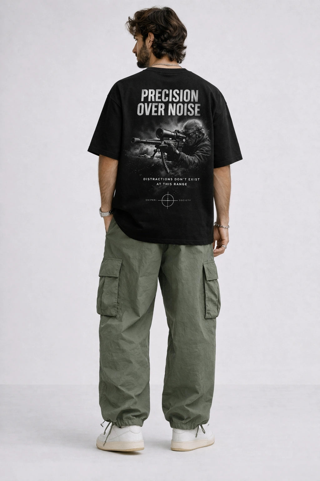 Sniper Society “Precision Over Noise” Oversized Unisex T-Shirt