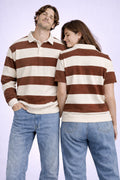 Stripe Polo – Mocha/Ivory