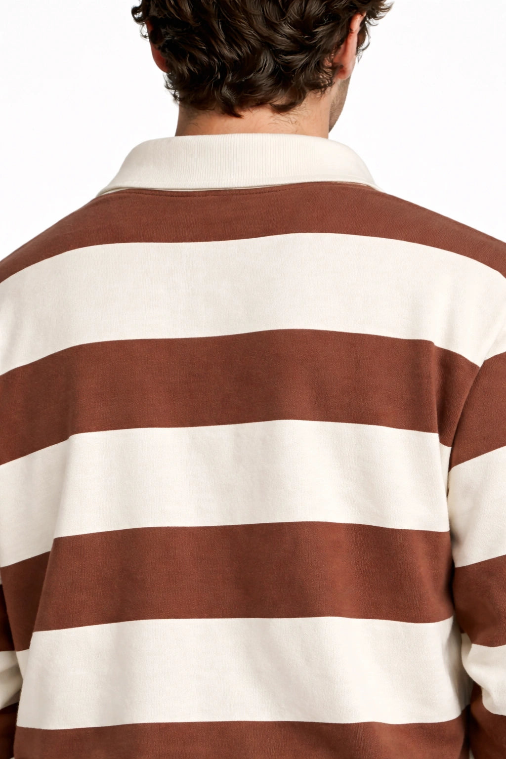 Stripe Polo – Mocha/Ivory