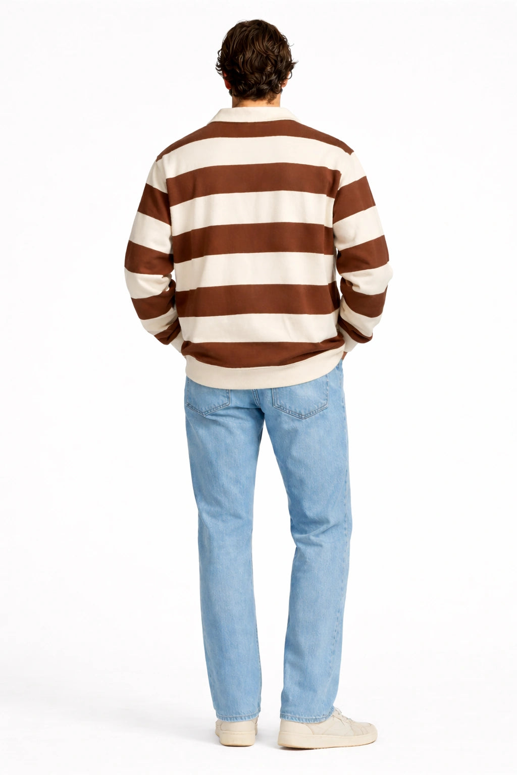 Stripe Polo – Mocha/Ivory
