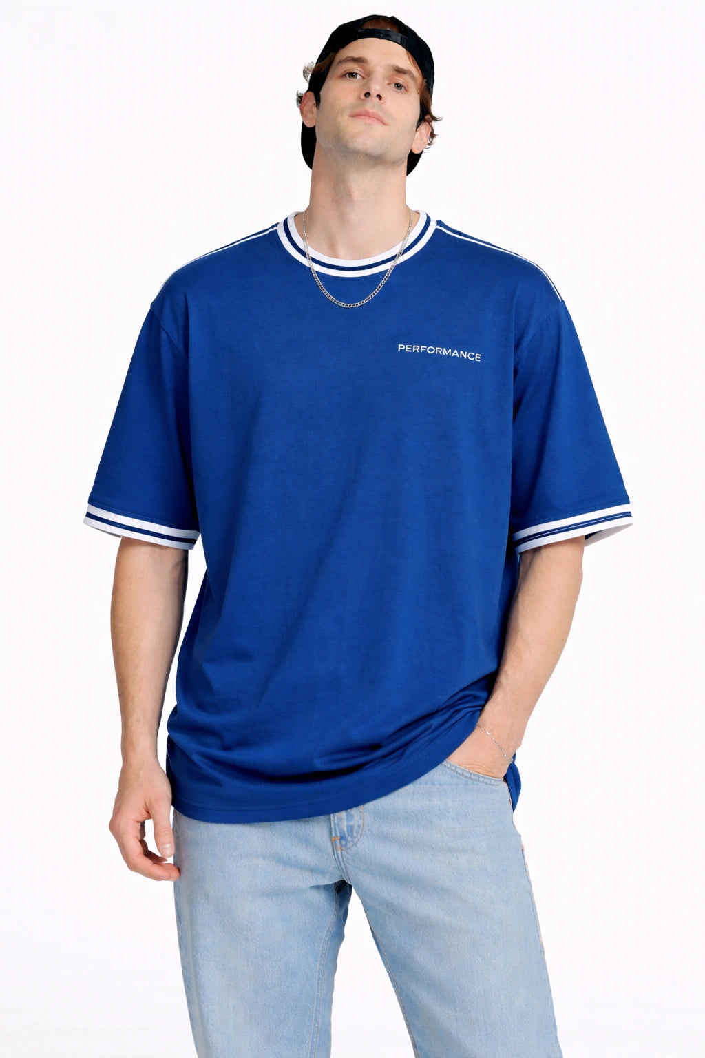 Unisex Performance Oversized Tee – Cobalt